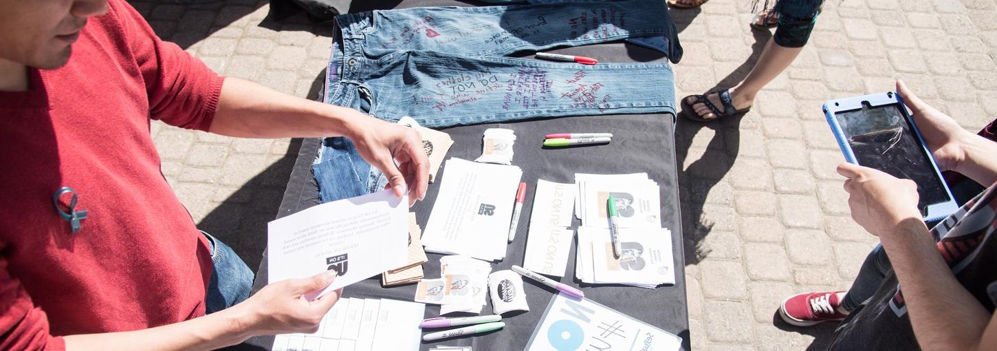 Student Booth at the 2018 Denim Day Celebration